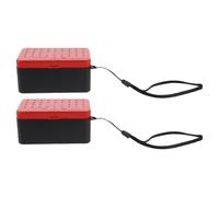 SOESFOUFU fish storage box lure bait fishing storage 2pcs Double Layer Portable with Divided Compartments Breathable Plastic Worm Container for Freshwater Fishing and Saltwater Fishing