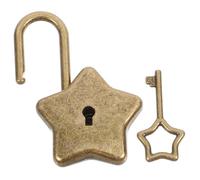SOESFOUFU Five Pointed Star Padlock with Key Lightweight Secure Lock for Notebooks Diaries Backpacks Travel Accessories Compact Decorative Lock for Personal Item Protection