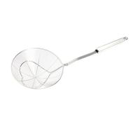 SOESFOUFU Food Strainer Spoon with Hanging Handle Design Sturdy Kitchen Gadget Stainless Steel for Draining Boiling Liquid Silver for Cooking and Dining Room Use