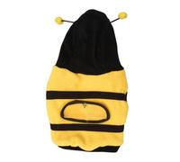 SOESFOUFU Funny Bee Dog Costume for Puppy and Cat, Yellow Polar Fleece Pet Apparel with Comfortable Wearing Experience, Warm Outfit for Holiday and Party