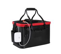 SOESFOUFU Halloween Season EVA Folding Fishbox 45cm Black Tank Bucket | Multi Function Live Fish Storage, Lightweight Odorless Design, Fishing and Camping Use, Pump System