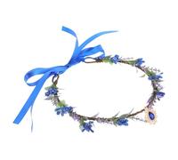 SOESFOUFU Handmade Blue Purple Fairy Leaf Headband Tiara Water Drop Brow Pendant Floral Crown for Women Wedding Party Photo Shoot Halloween Accessory