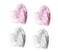 SOESFOUFU Heart Shape Reusable Eye Cooling Pads 4pcs Ice Gel Eye Patches Cold Compress Soothing for Tired Skin