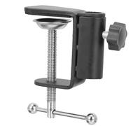 SOESFOUFU Heavy-duty Aluminium Alloy Microphone Clamp Mount with Abs Base, Compatible Desktop Microphone Stand Holder for Tabletop Applications and Public Events