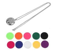 SOESFOUFU Hollow-out Aromatherapy Diffuser Pendant Necklace Stainless Steel and Felt Pad Material Simple Tree Modeling Design Stylish Essential Oil Diffuser Color