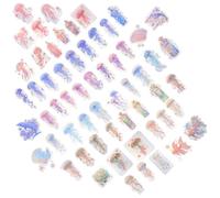 SOESFOUFU Holographic Jellyfish Stickers Pet Material for Scrapbooking 120pcs with Assorted Colours Easy to Apply and Lasting Colour, for Scrapbook and Planner Decoration