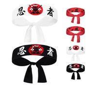 SOESFOUFU Japanese Karate Headbands Sweat-absorbent and Breathable Headbands 6pcs Polyester with Stylish Distinctive Design for Men for Karate Birthday Party and Occasions