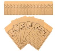 SOESFOUFU Kraft Paper Seed Envelopes 4x3.2 Inch 150pcs for Flower Seeds Resealable Envelopes with Writable Textured Surface Moisture-Resistant for Home Gardeners