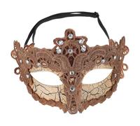 SOESFOUFU Lace Masquerade Ball Mask: Elegant Half Face Cosplay Mask with Rhinestone - Golden Ornate Costume Accessory for Prom Or Carnival