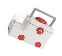 SOESFOUFU Large Capacity Gray Plastic Medical Storage Box with Double Layers and Ergonomic Handle Household Medicine Organizer for Family Outdoor and Emergency Use