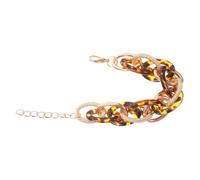 SOESFOUFU Leopard Acrylic Curb Chain Bracelet for Women, Chunky Link Zinc Alloy Bangle, Statement Accessory Enhancing Appeal, for Casual Outings and Formal Events