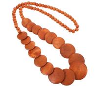 SOESFOUFU Lightweight Handmade Wood Beaded Choker Necklace for Women, Skinfriendly Vintage Style Pendant Jewelry, Elegant Rustic Design for Events and Formal Attire