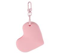 SOESFOUFU Lipstick Silicone Bracket, Portable Lazy Key Chain Lip Gloss Silicone Bracket, Heart Shaped Lipstick Holder for Travel and Purse Red