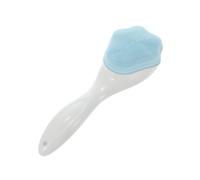 SOESFOUFU Long Handle Silicone Face Scrubber with Cozy Food-grade Material Gentle Exfoliating Facial Cleansing Brush and Massager for Sensitive Skin Easy Foaming Blue Cat Paw Design for