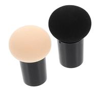 SOESFOUFU Makeup Puff and Foundation Sponge 2pcs Dual-use Wet Dry Cosmetic Beauty Blending Pads for Face Makeup Application in Black and Pink
