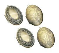 SOESFOUFU Memorial Photo Pendants Oval with Delicate Design 4 Pcs Metal and Fine Craftsmanship Easy to Use Photo Frame Charms Suitable for Christmas and Wedding for Jewelry Making