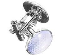 SOESFOUFU Men'S Golf Cufflinks Pair with Metal and Crystal Glass, Small Silver Suit Studs, Shirt Accessories for Weddings and Casual Wear, 0.98 X 0.70 Inch