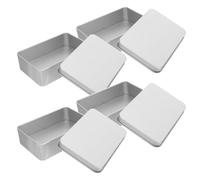 SOESFOUFU Metal Dice Case 4pcs Silver Iron Dice Container with Foams