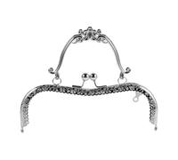 SOESFOUFU Metal Purse Frame with Embossed - Vintage Bag Frame Arch Handle Lock for DIY Craft Purse Bag Clutch Making 8" / 20.5cm Silver