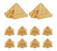 SOESFOUFU Mini Ancient Egyptian Pyramid Figurines Realistic Pyramid Shape 10pcs Resin Sculptures Golden Colour for Versatile Decoration and Landscape for Home Décor and Miniature Gardens