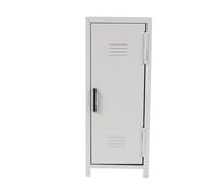 SOESFOUFU Mini Locker for Desk Desktop Storage Organizer for Cosmetics 6.5x5.5x5.3in Iron Multifunctional Desktop Storage Space Optimization Stylish White for Vanity and Dressing Tables