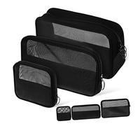 SOESFOUFU Mini Travel Toiletries Bag Set 6 Pcs Mesh Makeup Bag for Travel Organiser Cosmetics Small Pouches Zipper Purses