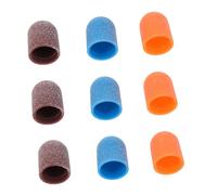 SOESFOUFU Nail Drill Bits Sanding Bands Set Ø13mm Small Fine Grit Red Caps for Foot Care Dead Skin Removal Manicure Pedicure Electric File Accessories