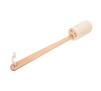 SOESFOUFU Natural Loofah Stick Bath Exfoliating Brush with Wood Handle for Deep Skin Cleaning and Foaming Gentle Body Scrubber for Home Hotel and Dormitory Use