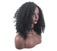 SOESFOUFU Natural Looking Curly Hair Wig for Women with Small Curls, Black Afro Style, Featuring True-to-life Feel like Human Hair and Scalp, Made with High Temperature Wire, for Party