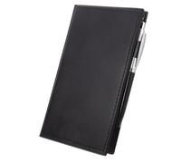 SOESFOUFU Notepad Divider Black, with Tabs and Ballpoint and Colored Pen Compact Portable Pu Leather Note Clipboard Holder Paper Organizer for Office Supplies and College Needs
