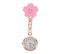 SOESFOUFU Nurse Fob Watch for Women, Clip-On Flower Shape Hanging Watch with Second Hand, Small Analog Pocket Size for Hospital and Doctor Uniforms
