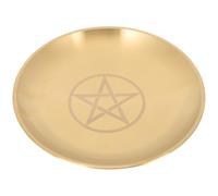 SOESFOUFU Pentagram Ritual Candle Plate Copper Storage Tray for Wicca Altar Use and Astrology Pentacle Ceremony Accessories