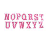 SOESFOUFU Pink 26 Alphabet Cloth Patches DIY Patch Sticker for Clothing and Backpacks, Embroidered Letter Sew Badge to Hide Damage Or Show Personality, for Birthday Crafts