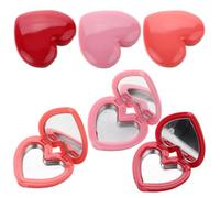 SOESFOUFU Plastic Makeup Dispenser Heart Shape Refillable 8pcs Lipstick and Eyeshadow Container with Mirror Easy to Use for Makeup Wherever and Whenever