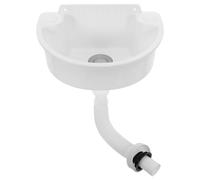 SOESFOUFU Plastic Wall Sink Mini Washbasin with No-Drill Installation and Corner-Friendly Versatility, White Plastic Small Vanity Sink for Rvs and Garden Use