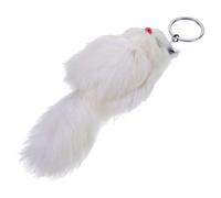 SOESFOUFU Plush Fox Keychain White Fluffy Bag Pendant Cute Car Key Ring Accessory Creative Gift for Backpack and Handbag