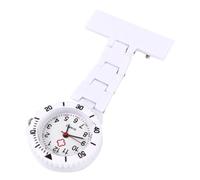SOESFOUFU Pocket Watch for Women with Clip, White Plastic Case, Digital Dial, Hanging Fob Watch for Nurses and Students, Lightweight Medical Timepiece for Healthcare Professionals