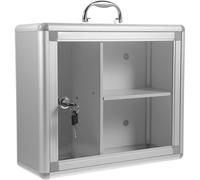 SOESFOUFU Portable Aluminium Alloy Lockable Medicine Storage Box with Wall Mount, Lightweight and Easy to Open and Close, for Outdoor Travel and Schools