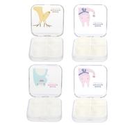 SOESFOUFU Portable Medicine Pill Organizer 4pcs Weekly Storage Box Sealing Lids for Travel, Mini Compartment Vitamin Container Set Assorted Pink Rabbit, Green Frog, Yellow Deer Random Color
