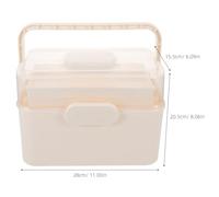 SOESFOUFU Portable Three Tool Box with Sealed Lid and Ergonomic Handle Multipurpose Storage Organizer for Medicine Cosmetics Nail Art and Sewing Supplies Large Capacity Travel Kit Case