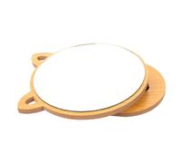 SOESFOUFU Portable Wooden Makeup Mirror with Stable Stand Compact Desktop Vanity Mirror for Bathroom and Travel Natural Wood Frame Beauty and Dressing Table Use