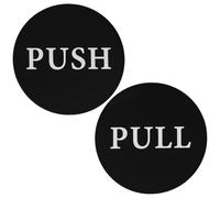 SOESFOUFU Push Pull Door Signage Sleek Modern Design Glass Doors Acrylic for 2pcs with Chinese Character Warnings, Versatile Signage Solution for Stores and Shops