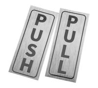 SOESFOUFU Push Pull Door Stickers 2pcs PVC Material Silver Color Sliding Door Labels for School and Business Use with Clear, Easy-to-Use Indicators