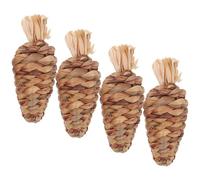 SOESFOUFU Rabbit Chew 4Pcs Hand-Woven Water Grass Cage Chewable Stress Relief for Pet Owners