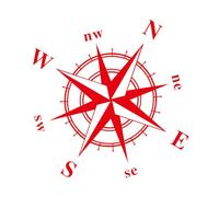 SOESFOUFU Red Body PVC Sticker Compass Easy Car to Material Decal Paste Unique Fashionable Car Decoration Exterior for Vehicle