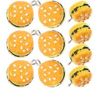SOESFOUFU Resin Hamburger Charms Pendant Set with Stylish Creative Design 10pcs Lightweight Portable DIY Crafts for Bag Ornament and Keychain Pendant