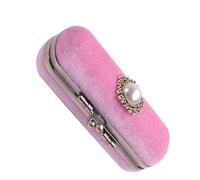 SOESFOUFU Retro Velvet Lipstick Storage Box with Mirror and Pocket-Sized Design, Elegant Vintage Lipstick Organizer Case a Random Color