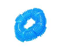 SOESFOUFU Ring Shaped Dog Chewing with Squeaky Design Blue Tpr | Surface Particles Random Color for Tooth Cleaning Compact Pet Plaything Suitable for Indoor and Outdoor Use
