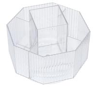 SOESFOUFU Rotating Cosmetic Brush Holder with Large Capacity and Compartment, Plastic Multi-purpose Tabletop Cosmetic Brush Storage Holder for Bedroom and Living Room