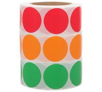 SOESFOUFU Round Colored Dot Stickers 3 Rolls 1500Pcs Adhesive Coding Labels Red Orange Green for Office Home School Organization 1.2 Inch